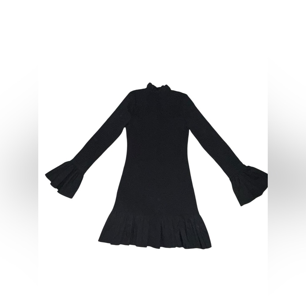 J. Crew Cotton Smocked button-up Black mini  dress Size Small - Picture 3 of 8